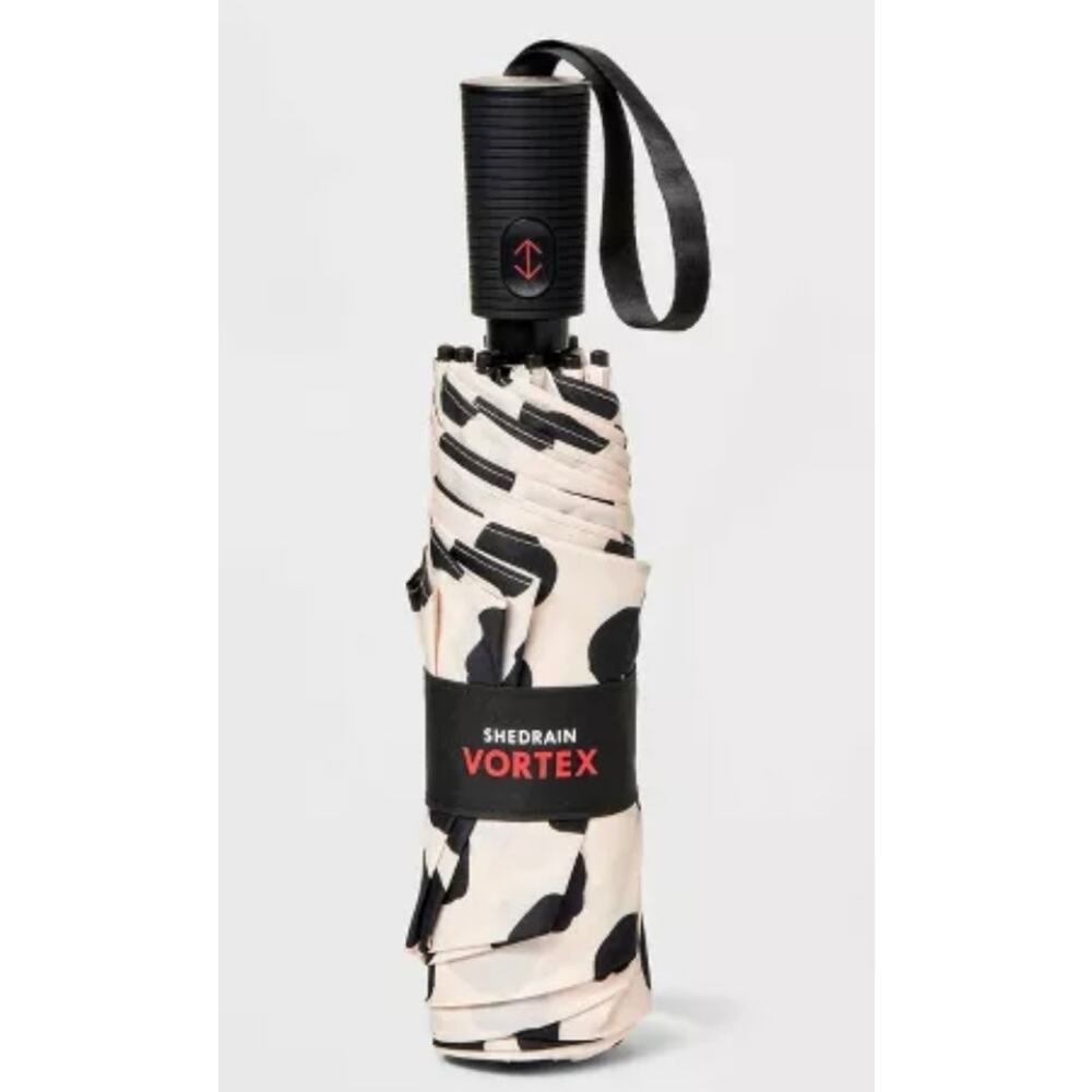 ShedRain VORTEX Auto Open/Close Compact Umbrella Telescoping Shaft 47" Polka Dot - Picture 2 of 8